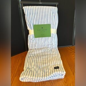 Kate Spade Pastel Blue Stripe Throw